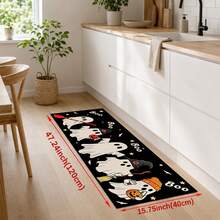 1/2pcs Halloween Ghost Pattern, Vintage Diatomaceous Earth Mat, Super Absorbent, Non-Slip, Perfect For Bathroom, Kitchen And Dining Room, Quick Dry, Machine Washable, Perfect Gift For Home Decor And Bathroom Mat - Multicolor - View 15