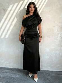 Plus Size Dresses - Black - View 1