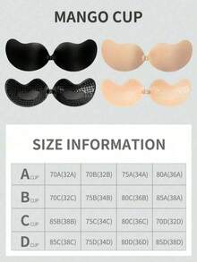 2pcs/Pack Adhesive Invisible Backless Bra Pads, Self-Adhesive Mango-Shaped Bra For Women, Suitable For Backless Dresses, Parties, Evening Events, Graduation Ceremonies, Dates, Music Festivals And Other Occasions, All Year Round - Apricot - View 3