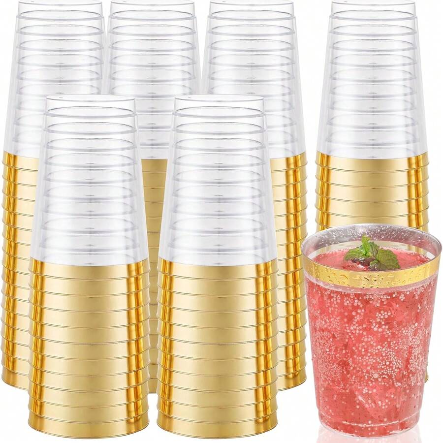 20个6.7盎司金色飞机杯，适合婚礼、感恩节、万圣节派对 - 金色 - 查看 1