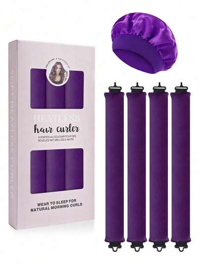 5/4/3pcs Hair Styling Set + Sleep Cap, Heatless Hair Curler, Convenient Curling Tool, Rubber Band Hair Curler, Sleep Hair Styling Tool, Women's Foam Hair Curler