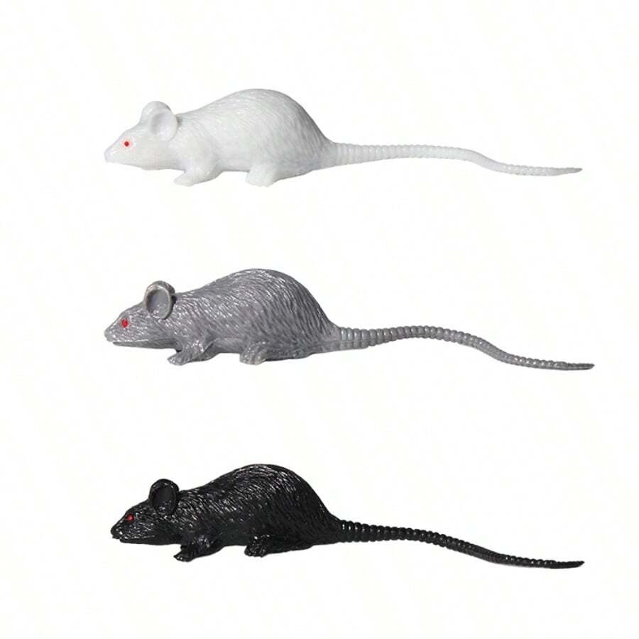 2/4/6/10pcs Mini Fake Mouse, Halloween Realistic Mice Prank Plastic Mice Toys | Small Fake Rats For April Fools Day Tricks Party Supplies - Multicolor - View 1