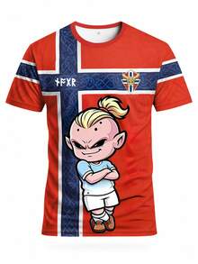 Norwegian Magic Style Customized Men's Soccer Jersey & Customizable Name & Number & Round Neck Lightweight Sports Top & Breathable, Moisture-Wicking, Quick-Drying & Training, Daily, Gift - Red - View 5