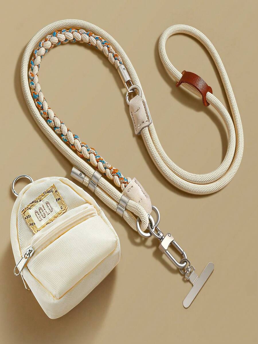 1pc Small Backpack Coin Purse Crossbody Phone Lanyard, Smartphone One Shoulder Bag Strap, Smartphone Protective Case Lanyard, Phone Accessory Keychain Phone Chain, Bag Charm Key Ring, Adjustable Long Anti-Loss Shoulder Strap With Universal Phone Patch, Storage Small Items Travel Accessory Halloween - Multicolor - View 1