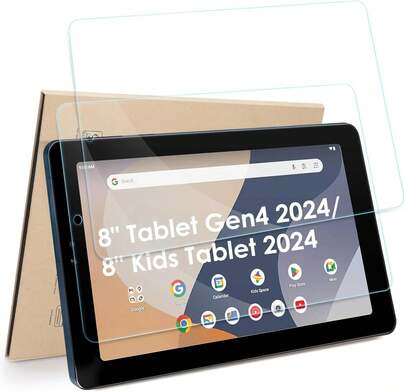 2-Pack Screen Protector Compatible With Onn 8" Tablet Gen4 2024/Onn 8" Kids Tablet 2024, Tempered Glass [HD Clarity] [9 Hardness] Anti-Scratch Film