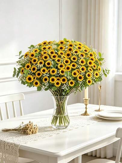 30pcs Mini Artificial Sunflowers, Fake Plants, Perfect For Weddings, Rooms, Home, Hotels, Parties, Events, New Year Gifts, Handheld Bouquets, Valentin