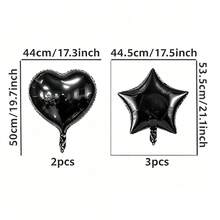 5pcs Multi‑Color Heart And Star Shaped Aluminum Foil Balloons Set For Birthday And Holiday Party Decorations - View 11