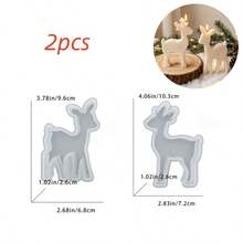 2PCS Christmas Deer Decorative Ornament Plaster Resin Mold, Aromatherapy Candle Mold, Perfect For Christmas Holiday Atmosphere Decoration Making, Suitable For Handmade Crafts, Reusable - Deer Mold - View 9