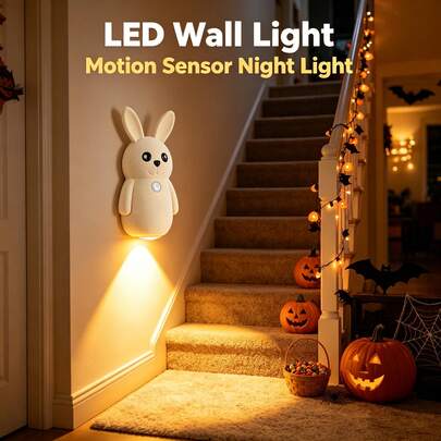 Cute Rabbit Shaped Wall Light, Dimmable Magnetic LED Night Light, Rabbit Shaped LED Sensor Wall Light, Rabbit Night Light, 3-Color Dimmable, Portable USB Rechargeable Wall Light, Suitable For Stairs, Bedroom, Hallway, Kitchen, Cabinet, Yard