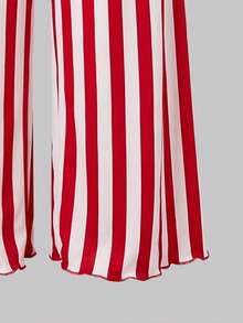 Sweet Autumn/Winter Girl Red Cherry Print Bow Decoration Long Sleeve+Striped Long Pants Pajamas 2 Pieces Set, Soft Fabric, Suitable For Girls' Home Wear - White - View 7