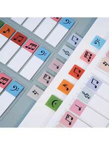 2 Packs (200 Sheets) Transparent Sticky Notes, Colorful Music Labels For Office Indexing And Marking, With Mini Music Notes, Reusable, Writable, Self-Adhesive Page Tabs, Suitable For Binders And Indexing. Back To School - Sticky Notes - View 4