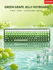 Lenovo Wireless Keyboard, Macaron Multi-Color Gradient Jelly Keyboard, Ergonomic Curved Keycaps, Desktop Keyboard For Office, Dorm, And Home - View 14