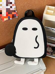 Myco Cute Cartoon Funny Backpack, Student School Bag, Ugly-Cute Commuter Backpack, Halloween Ghost Backpack, Essential For Commuting And Travel, Best Gift For Halloween And Christmas - Multicolor - View 2