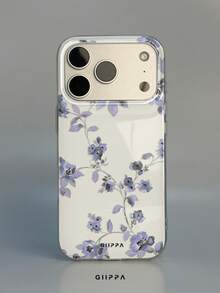 GIIPPA 1pc Small Floral Pattern Design Phone 17 Pro Max Phone Case, Compatible With Phone 16 Pro Max, 15 Pro Max, 14 Pro Max, Korean Style High-End Fashion Fun Phone Case, Compatible With 11/12/13/14/15/16 Pro Max Plus, Elegant Design Suitable For Men And Women, Perfect Gift For Girlfriend On Christmas, Valentine's Day, Easter, Wedding Season And Birthday! - Purple - View 2
