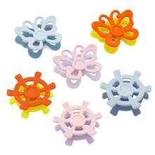 1pc Silicone Baby Teether, Butterfly & Ship Wheel Double-Sided Teething Toy, Thanksgiving Halloween Christmas Gift - Butterfly - View 2
