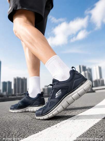 Skechers Men's Running Shoes Men's Lace-Up Sports Casual Shoes 2026 Summer New Outdoor Fitness Training Casual Shoes 52631-NVY