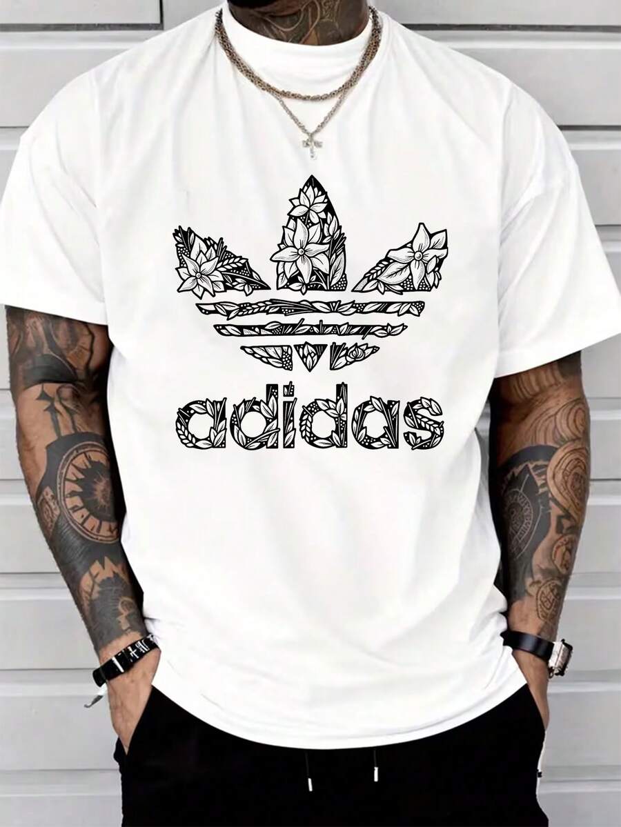 Men's Pure Cotton Short Sleeve T-Shirt Casual Summer Regular Fit Basic Tee Breathable Soft Everyday Wear Top - 白色 - 查看 1