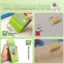 1pc Large Size Eraser - No Trace, Sketch Design, Creative Cartoon Style, Ideal For Drawing And Sketching, Office & Decor Supplies, Extra Large Student Eraser, Back To School - Multicolor - View 5