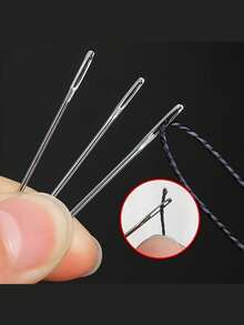 18pcs Multi-Function Large Hole Sewing Needle Set, Designed For Elderly, Extra Large Hole Needle Head, Suitable For Quilting, Fine Embroidery, Large Hole Embroidery And Cross Stitch, Ideal Choice For Embroidery - A - View 5