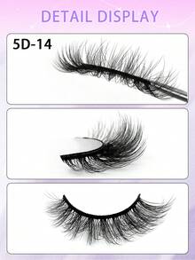 ENCHUW 5 Pairs Manga Lashes Anime Lashes Natural Look Wispy Silky Lashes False Lashes That Look Like Extensions Fake Eyelashes - Black - View 3