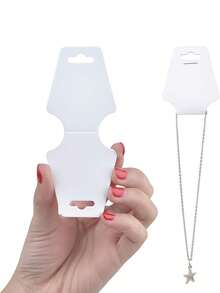25/50/100/200pcs Jewelry Display Cards, Necklace Bracelet Hair Tie Storage Holder Packaging Cardboard - View 4