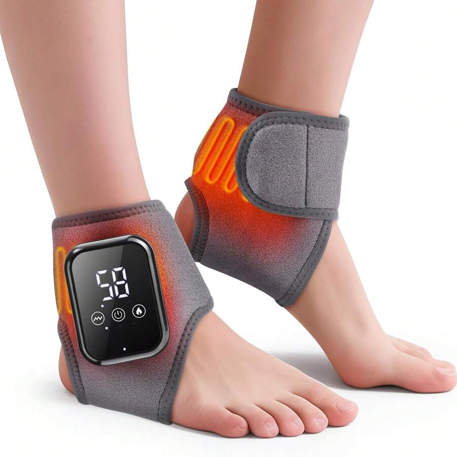 Hailicare Foot Massager For Neuropathy, Rechargeable Ankle Heating Pad With Massage For Circulation, Foot And Ankle Massager For Pain Relief, Suitable For Reduce Fatigue And Plantar Fasciitis, Travel & Home Use