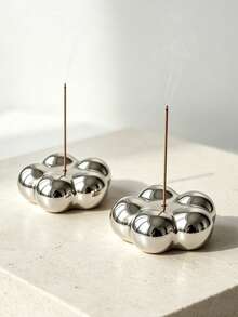 1pc Minimalist Silver Ceramic Incense Holder Modern Creative Design Aromatherapy Base Incense Stick Holder Incense Tray Incense Stand Decorative Item - Ceramic Incense Holder - View 7
