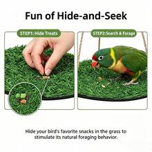 1 Set Mainan Panjat Hammock Rumput Buatan untuk Burung Beo Besar, Sedang, dan Kecil, Tupai, Hamster, dan Hewan Peliharaan Kecil Lainnya, Hadiah Liburan - 1 set (hammock + pengait + pengisap karet) - View 4