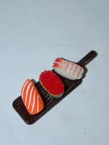 1 Set Japanese Sushi Miniature Toy Model Collection, Textured Roe, Shrimp, Sea Urchin, With Mini Wooden Tray, Fine Motor Skill Development And Focus Tool, Ideal Holiday Gift - Multicolor - View 12