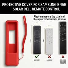 1pc TV Solar Remote Control Silicone Protective Case, Compatible With Models: BN59-01432A/BN59-01432J/BN59-01455A, Anti-Slip, Shockproof, With Lanyard, Multiple Colors Available - 145 X 42MM - Red - View 7