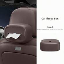 Car Tissue Box Holder - Universal Seat Back & Armrest Mount, Premium Leather-Look Design For Easy Access - A - View 15