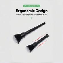 2Pcs Car Interior Detailing Brush Set - Soft Bristle Cleaning Tools For Air Vents, Dashboard & Crevices, Dual Size For Deep Dust Removal - A - View 4
