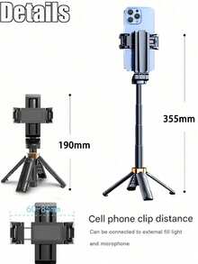 Pocketflex Mini Tripod, Aluminum Alloy Material, 360° Flexible Rotation Selfie Stick, One-Button Switch, 3-In-1 Phone Tripod, Retractable Handle, Detachable Remote Control, Pocket-Sized, Ultimate Travel Photography Gear - Multicolor - View 6