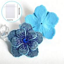 2/1pc Rhinestone Embellished Double Layer Five-Petal Flower Applique, Handmade Sew-On DIY Clothing Trim Accessory, Suitable For Shoes, Hats, Bags, Hair Accessories - Multicolor - View 13