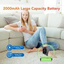Hailicare Foot Massager For Neuropathy, Rechargeable Ankle Heating Pad With Massage For Circulation, Foot And Ankle Massager For Pain Relief, Suitable For Reduce Fatigue And Plantar Fasciitis, Travel & Home Use - Grey - View 7
