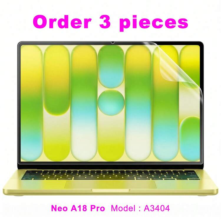 3入組防眩光螢幕保護貼，相容 Neo 13吋 A3404 A18 Pro 14 16 M5 M4 M3 Air 13 15吋 2026，霧面防眩光防刮保護膜，相容 Pro 13吋 M2 M1 晶片，防指紋 - 查看 13
