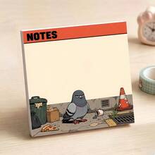 1/4 Pcs Funny Grumpy Pigeon Non-Sticky Notepad Memo Pad, Cute Cartoon Street Scene Tear-Off Writing Paper, Office School Supplies Desk Additions For Daily Planning & Doodles - one-size - View 5
