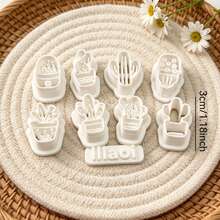 9Pcs Cactus Succulent Potted Plant Clay Cutters, Tropical Greenery Molds For Polymer Clay DIY Jewelry Making - 9pcs - View 4