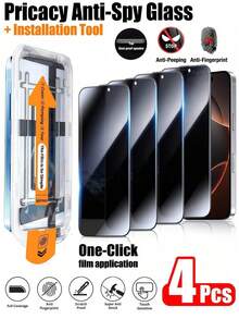 Yezodawee 4片裝 9H 鋼化玻璃防窺螢幕保護貼，適用於 12/12 Pro/12 Pro Max/11/11 Pro/11 Pro Max/X/XR/XS/XS Max/18 Pro Max/18 Pro/17 Pro Max/17 Pro/17 Air/17/15 Plus/15 Pro Max，防刮、防指紋，相容手機殼，支援動態島，全螢幕覆蓋 - 4Pcs - 查看 39