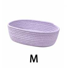 1pc/3pcs Light Luxury Minimalist Style Purple Woven Storage Baskets, Home Organizing Baskets, Multifunctional Classified Storage Baskets. Suitable For Cosmetics, Snacks, Underwear Storage, Bedroom, Living Room, Dressing Table, Entrance Decoration - Mauve Purple - View 8