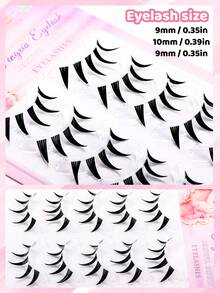 5 Pairs A-Type Pointed Tail Cartoon Style False Eyelashes, Japanese And Korean Style, C-Curl, 9-10mm Mixed Length, 3D Long Design, Naturally Lengthen Eye Shape, Easily Create Enlarged Eye Makeup Effect. Eyelashes Are Soft And Lightweight, Comfortable And Fitting To Wear, DIY Quick Application Saves Makeup Time, Easy To Operate Suitable For Beginners, Reusable, Suitable For Commuting, Dating, Traveling, Parties, Cosplay And Holiday Looks. - Black - View 6