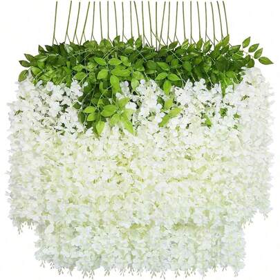 3/24-pack Wisteria-girland, 3,75 ft konstgjord blomsterkedja, hängande konstblommor, silkesliknande wisteria-ranka för bröllop, trädgård och väggdekor