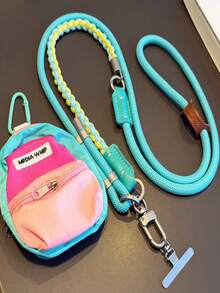 1pc Small Backpack Coin Purse Crossbody Phone Lanyard, Smartphone One Shoulder Bag Strap, Smartphone Protective Case Lanyard, Phone Accessory Keychain Phone Chain, Bag Charm Key Ring, Adjustable Long Anti-Loss Shoulder Strap With Universal Phone Patch, Storage Small Items Travel Accessory Halloween - Multicolor - View 11