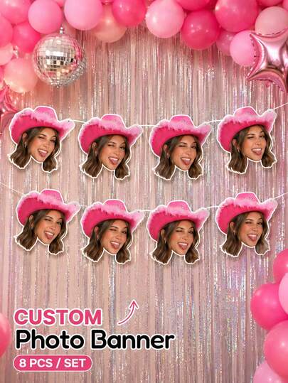 1/8/16/24pcs Customizable Portrait Bunting, Handmade Cut Paper Funny Face Portrait Garland, Perfect For Event Backdrop, Venue Atmosphere, Store Scene Decoration, Party Decor, Suitable For Parents, Colleagues, Friends, Couples, Birthday, Party, Halloween, Christmas