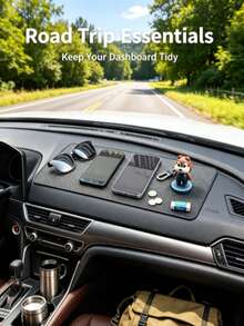 1 buah Alas Anti Selip Mobil PVC, Bahan PVC Lembut Tahan Panas, Desain Minimalis dan Praktis, Cocok untuk Dashboard untuk Menempatkan Ponsel, Diffuser Aromaterapi, atau Dekorasi Kecil, Mencegah Barang Tergelincir dan Bergeser - A - View 4