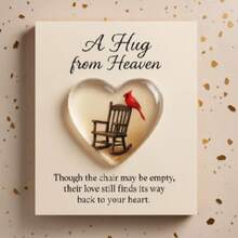1/3pcs Pocket Hug Heart Cards - Hug From Heaven, Heart-Shaped Memorial Statue With Bird, Includes Inspirational Blessing Card, Suitable For Memorial, Home Decor, Gift - Multicolor - View 7