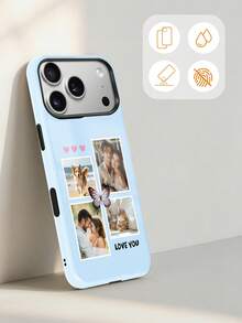 1 buah Casing Ponsel Magnetik, Film Mengkilap 2-in-1 Desain Perlindungan Penuh, Casing Pelindung 3 Foto Hati yang Dapat Disesuaikan dengan Berbagai Warna Dasar, Desain Gaya Kupu-kupu, Kompatibel dengan iPhone 17 Pro Max/Air/17 Pro/17/16/15/14/13/12/11 - MultiWarna - View 5