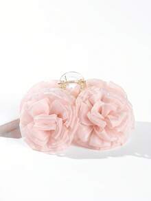 1件女款純色3D網格玫瑰花髮夾抓夾髮飾，適合日常佩戴與派對造型 - 彩色 - 查看 14