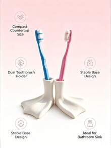 1/2pcs Cute Duck Foot Shaped Bathroom Multi-Function Storage Rack, Toothbrush Holder, Bathroom Home Decor, Suitable For Toothpaste, Kitchen Countertop Storage, Student Graduation Gift, Families With Children, Couples, Back To School Season - Multicolor - View 9