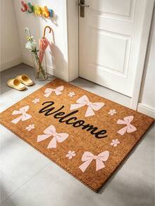 1pc Welcome Bowknot Entrance Doormat, Entryway Foot Mat, Home Hallway Doorway Rug, Home Decor, Door Mat, Small Carpet, Welcome Mat, Rug, Floor Mat, Outdoor Doormat, Kitchen Rug, Home Decor - Multicolor - View 8